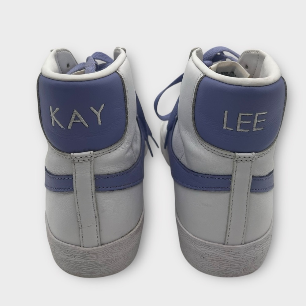 Nike Blazer Mid Custom With Name KAYLEE On Back Women’s 9.5 White Lavender NICE! - Picture 5 of 7